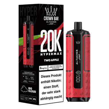 Al Fakher 20K Hypermax - Two Apple 6mg/ml Al Fakher 20K Hypermax - Two Apple 6mg/ml