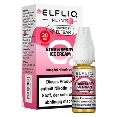 Elfliq - Nikotinsalz Liquid 20mg/ml - Strawberry Ice Cream Elfliq - Nikotinsalz Liquid 20mg/ml - Strawberry Ice Cream