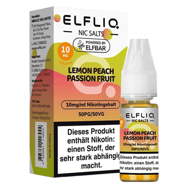 Elfliq - Nikotinsalz Liquid 10mg/ml - Lemon Peach Passionfruit