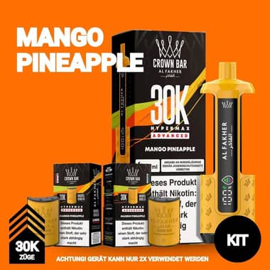 Al Fakher 30K Hypermax Akku + 2x Pod 6mg - Mango Pineapple