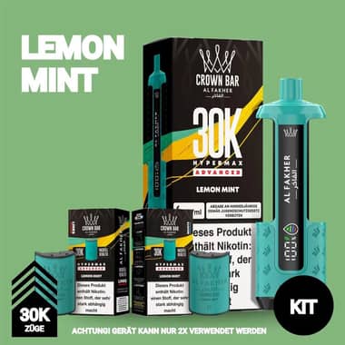 Al Fakher 30K Hypermax Akku + 2x Pod 6mg - Lemon Mint