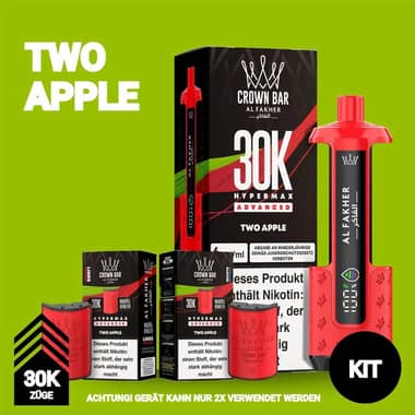 Al Fakher 30K Hypermax Akku + 2x Pod 6mg - Two Apple