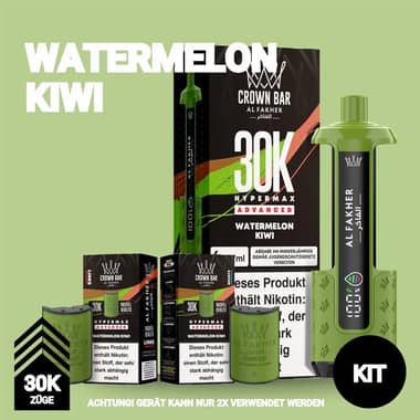 Al Fakher 30K Hypermax Akku + 2x Pod 6mg - Watermelon Kiwi