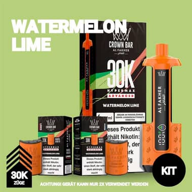 Al Fakher 30K Hypermax Akku + 2x Pod 6mg - Watermelon Lime