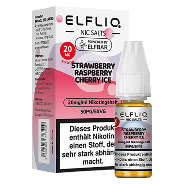 Elfliq - Nikotinsalz Liquid 20mg/ml - Strawberry Raspberry Cherry Ice