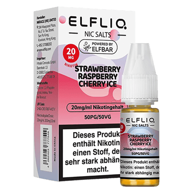 Elfliq - Nikotinsalz Liquid 20mg/ml - Strawberry Raspberry Cherry Ice Elfliq - Nikotinsalz Liquid 20mg/ml - Strawberry Raspberry Cherry Ice