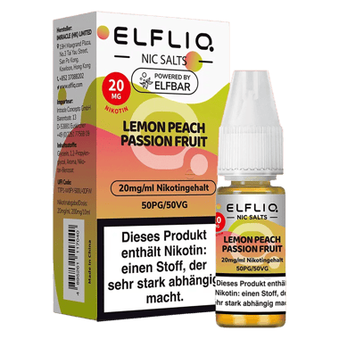 Elfliq - Nikotinsalz Liquid 20mg/ml - Lemon Peach Passion Fruit