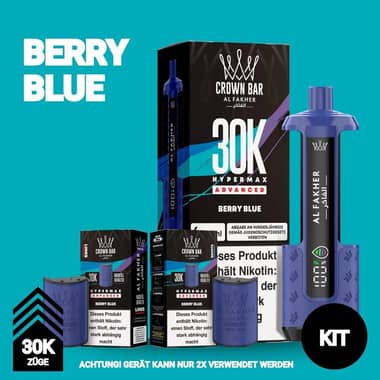 Al Fakher 30K Hypermax Akku + 2x Pod 6mg - Berry Blue