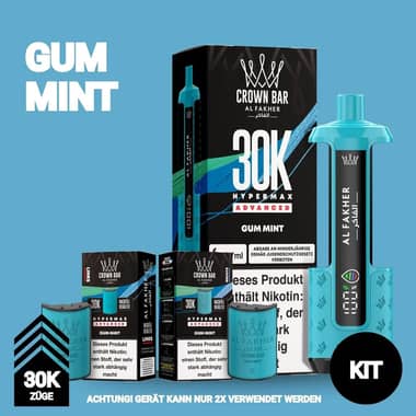 Al Fakher 30K Hypermax Akku + 2x Pod 6mg - Gum Mint