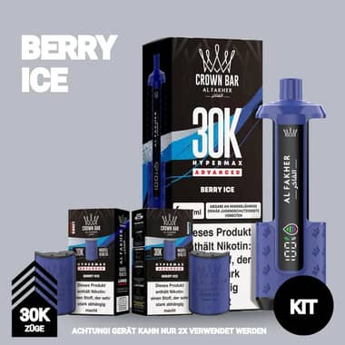 Al Fakher 30K Hypermax Akku + 2x Pod 6mg - Berry Ice