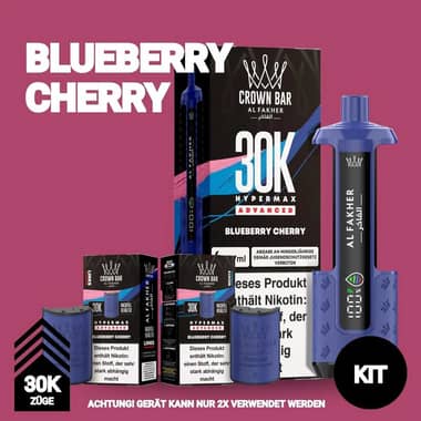 Al Fakher 30K Hypermax Akku + 2x Pod 6mg - Blueberry Cherry