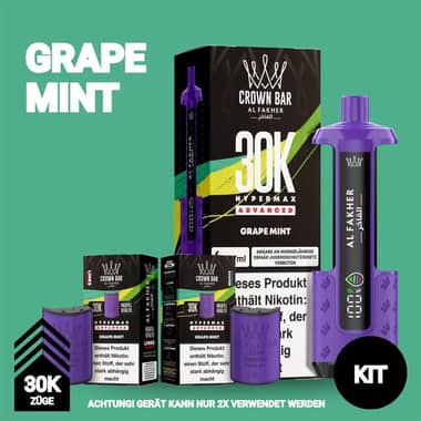 Al Fakher 30K Hypermax Akku + 2x Pod 6mg - Grape Mint
