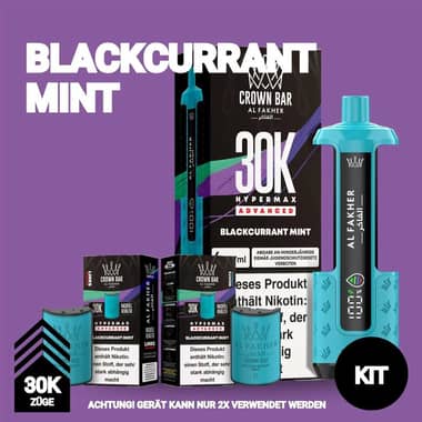 Al Fakher 30K Hypermax Akku + 2x Pod 6mg - Blackcurrant Mint