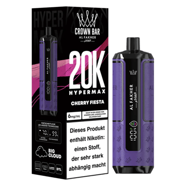 Al Fakher 20K Hypermax - Cherry Fiesta 6mg/ml Al Fakher 20K Hypermax - Cherry Fiesta 6mg/ml
