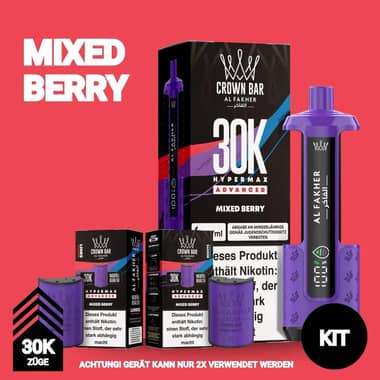 Al Fakher 30K Hypermax Akku + 2x Pod 6mg - Mixed Berry
