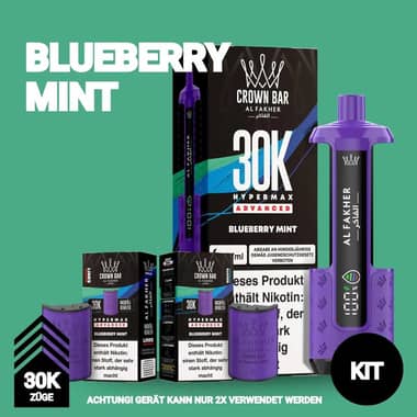 Al Fakher 30K Hypermax Akku + 2x Pod 6mg - Blueberry Mint