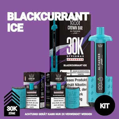 Al Fakher 30K Hypermax Akku + 2x Pod 6mg - Blackcurrant Ice