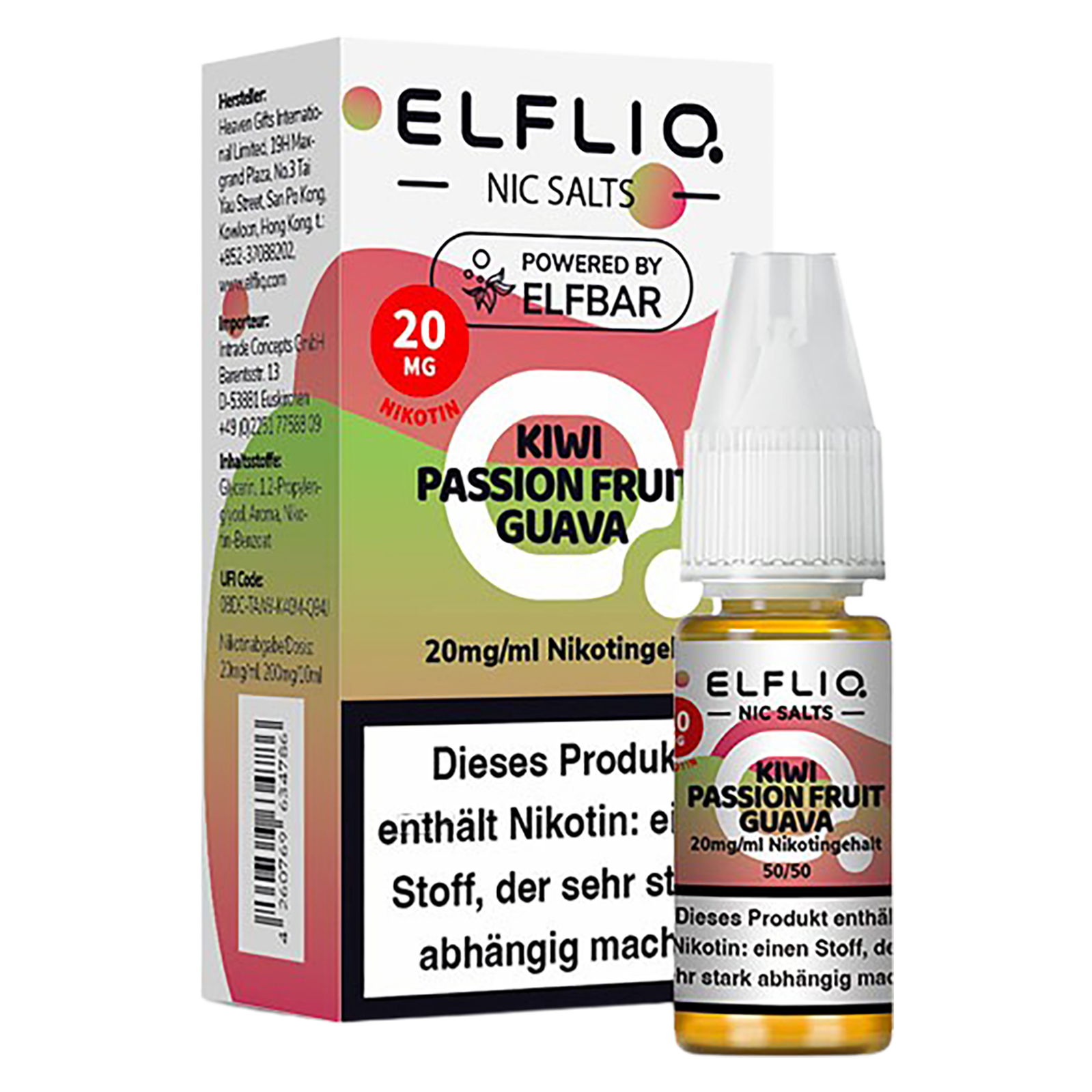 Elfliq - Nikotinsalz Liquid 20mg/ml - Kiwi Passion Fruit Guava