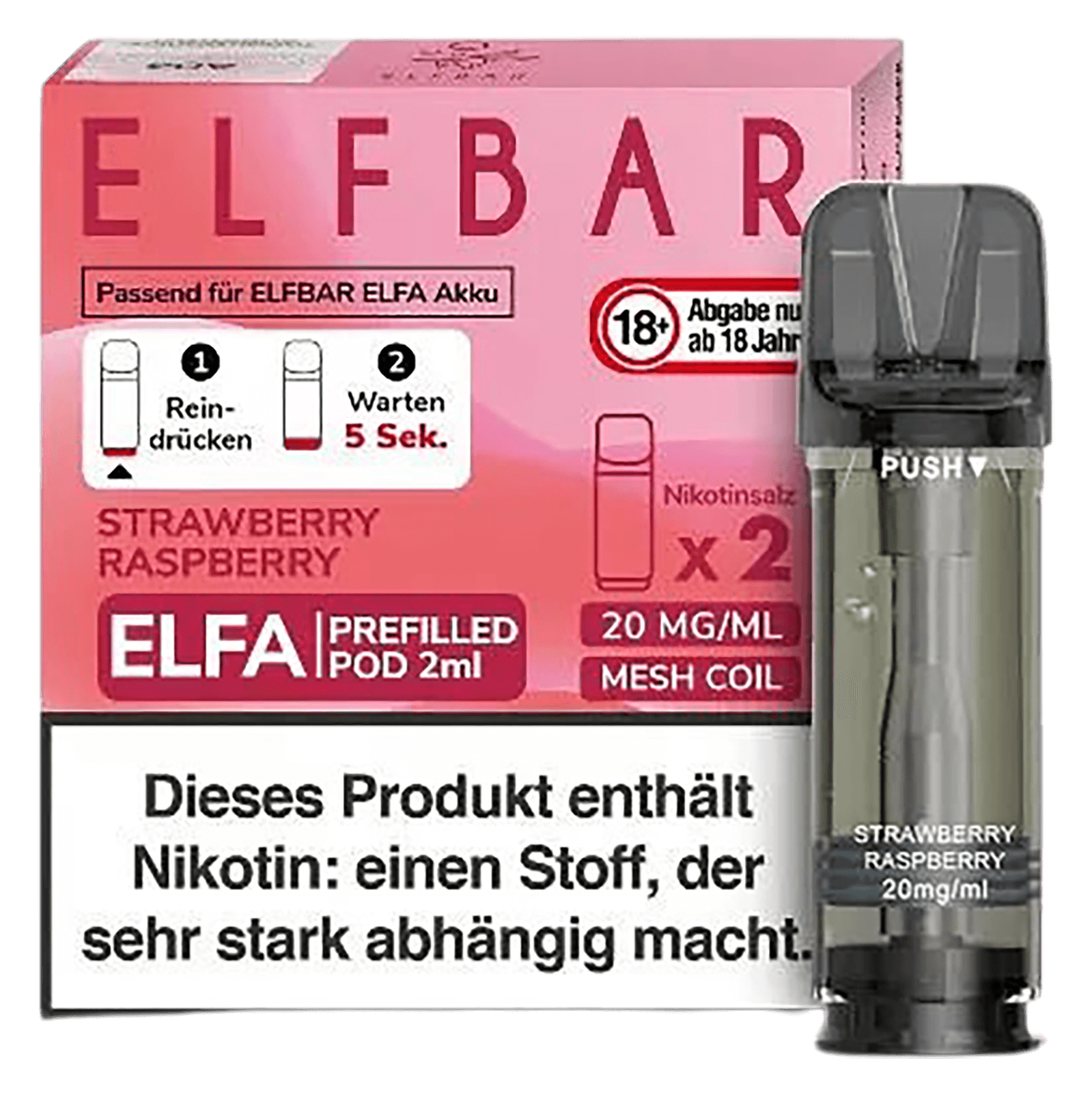 Elf Bar ELFA Liquid Pod 2er Pack - Strawberry Raspberry