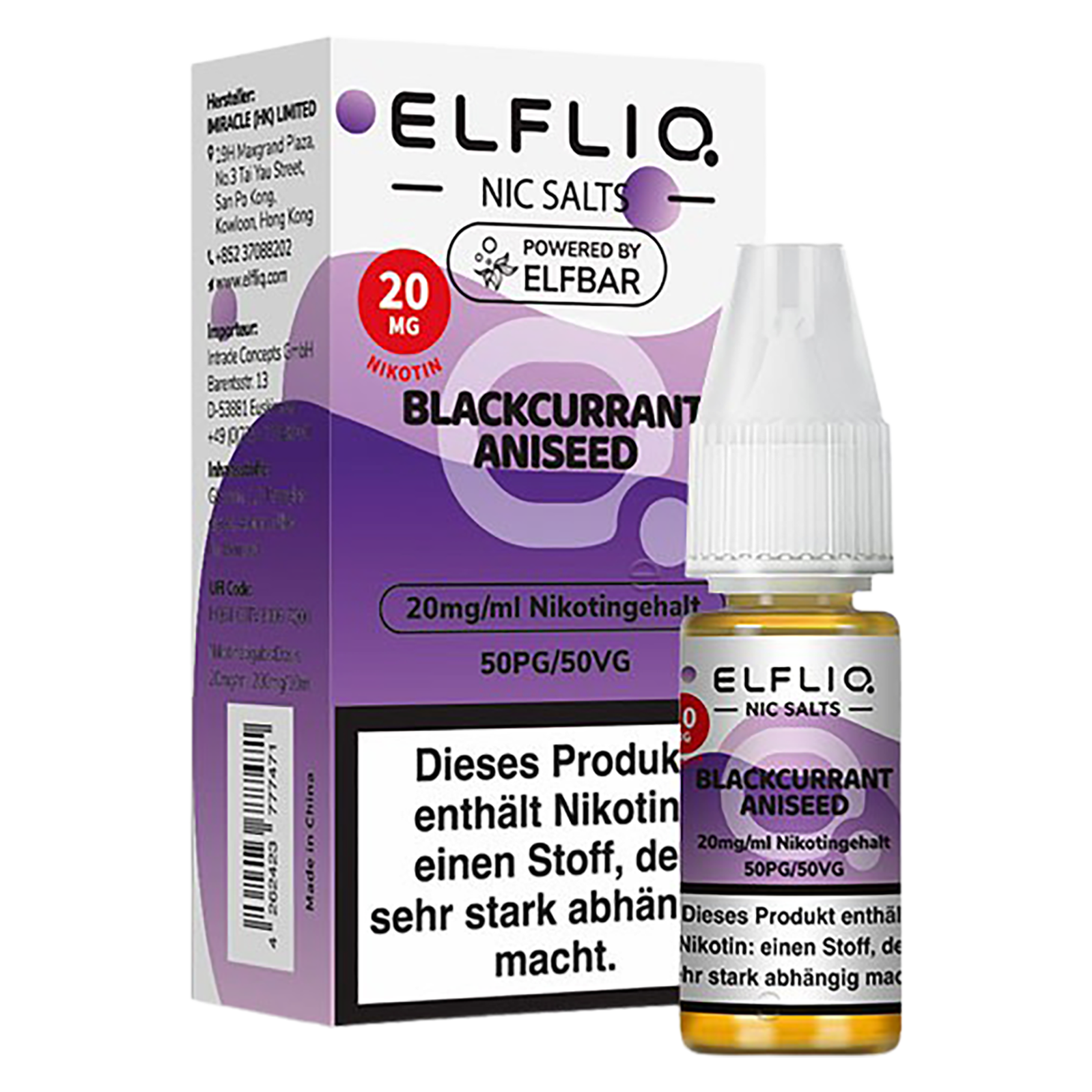 Elfliq - Nikotinsalz Liquid 20mg/ml - Blackcurrant Aniseed