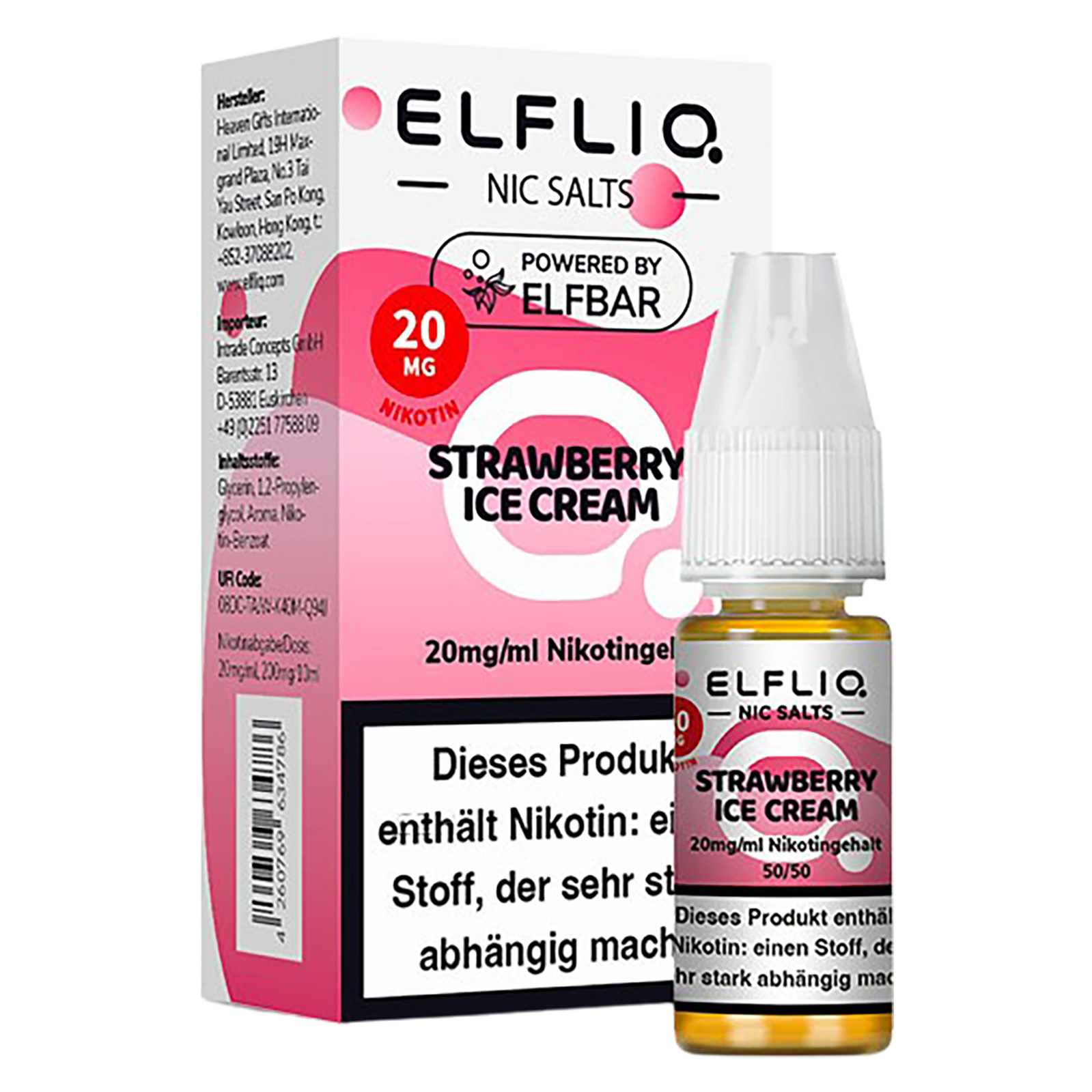 Elfliq - Nikotinsalz Liquid 20mg/ml - Strawberry Ice Cream