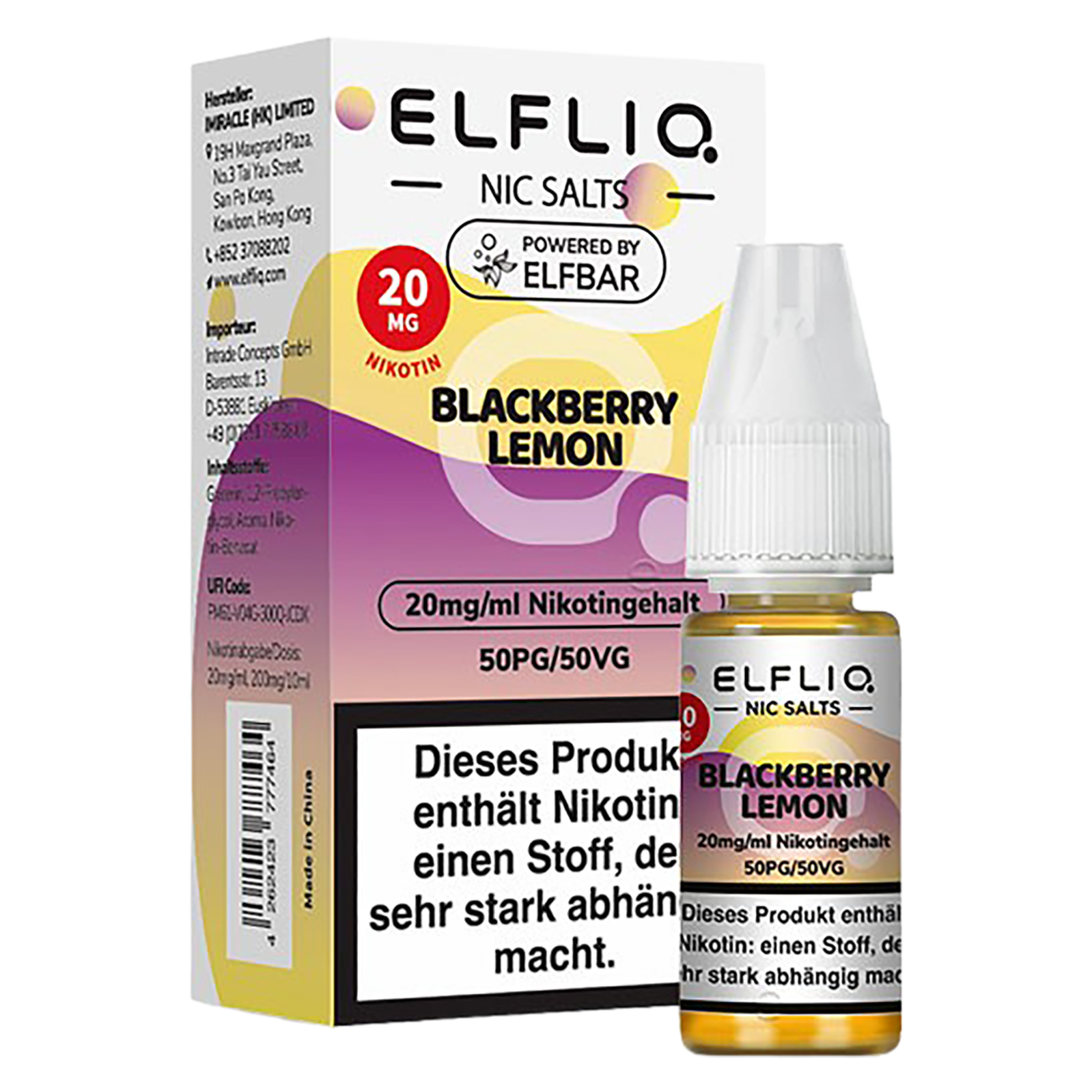 Elfliq - Nikotinsalz Liquid 20mg/ml - Blackberry Lemon