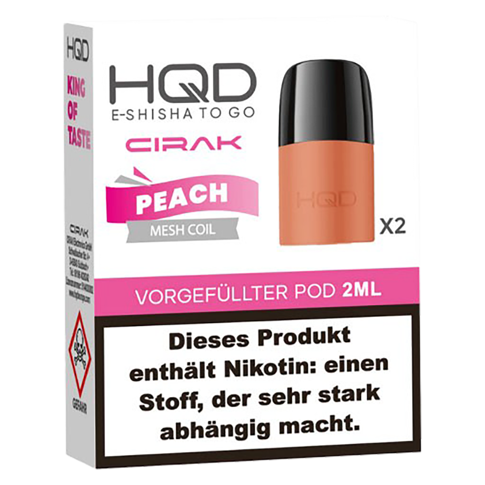 HQD Cirak Pod - Peach - 2 x 2ml