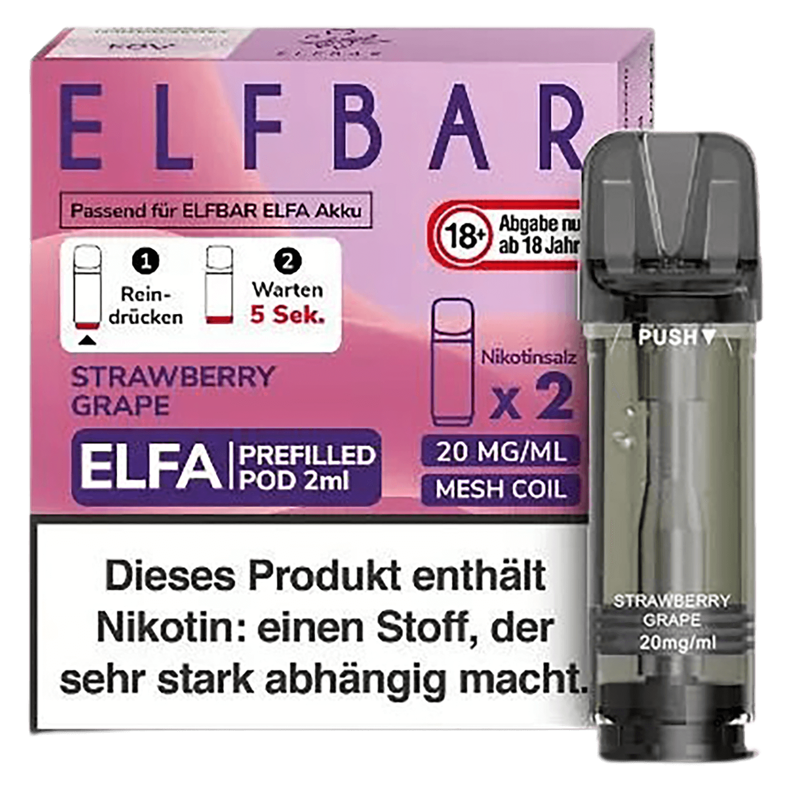 Elfbar ELFA Liquid Pod 2er Pack - Strawberry Grape