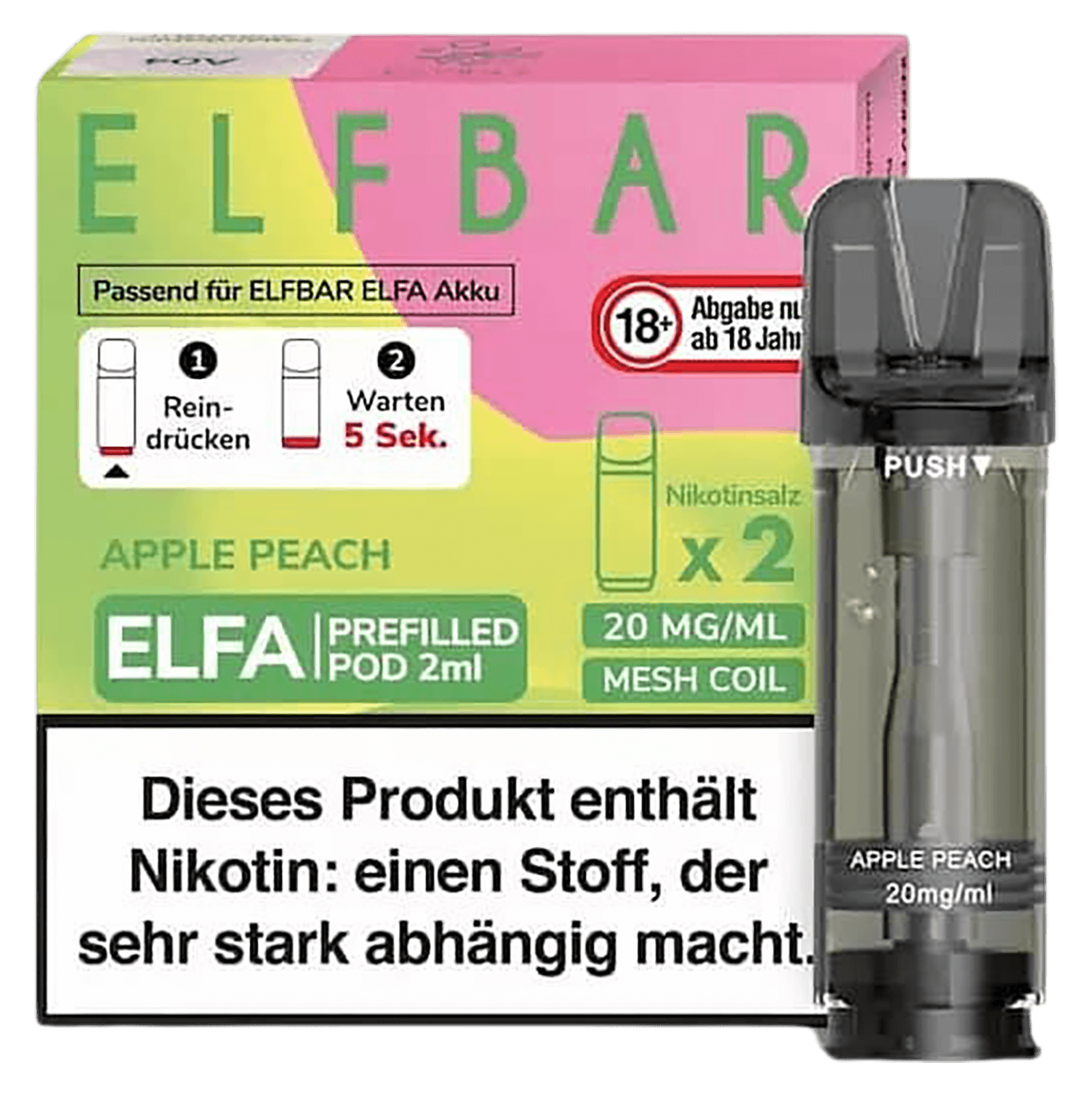 Elf Bar ELFA Liquid Pod 2er Pack - Apple Peach