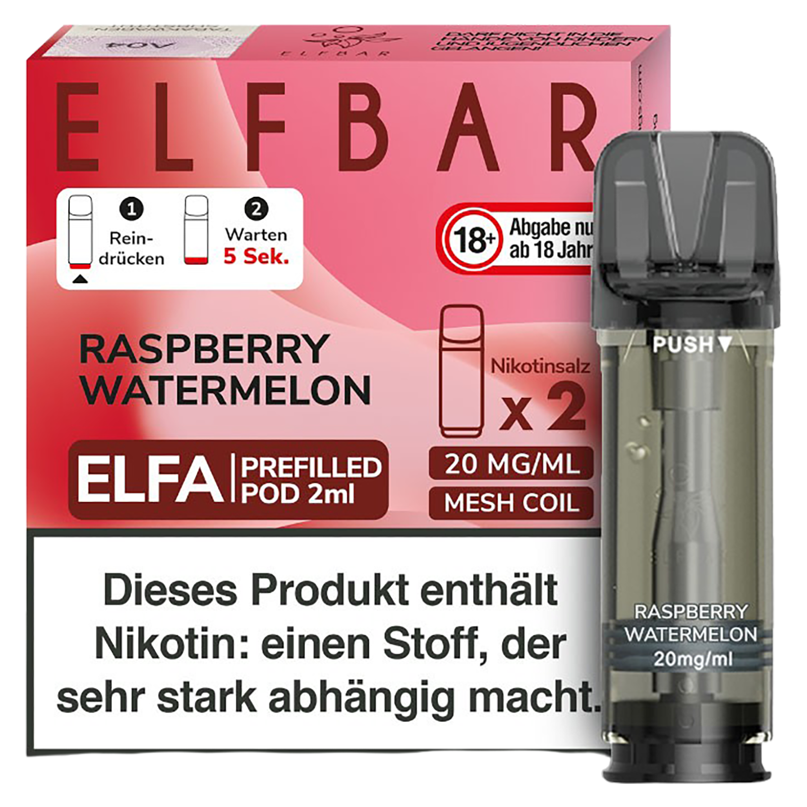 Elfbar ELFA Liquid Pod 2er Pack - Raspberry Watermelon