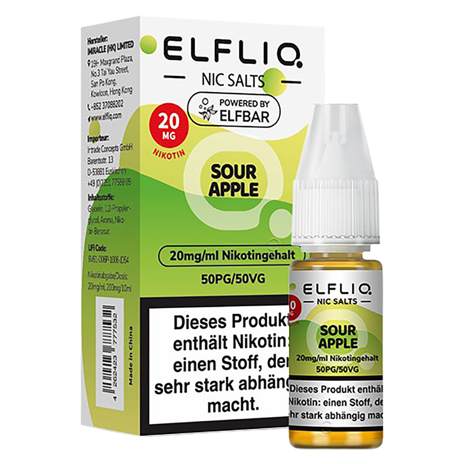 Elfliq - Nikotinsalz Liquid 20mg/ml - Sour Apple