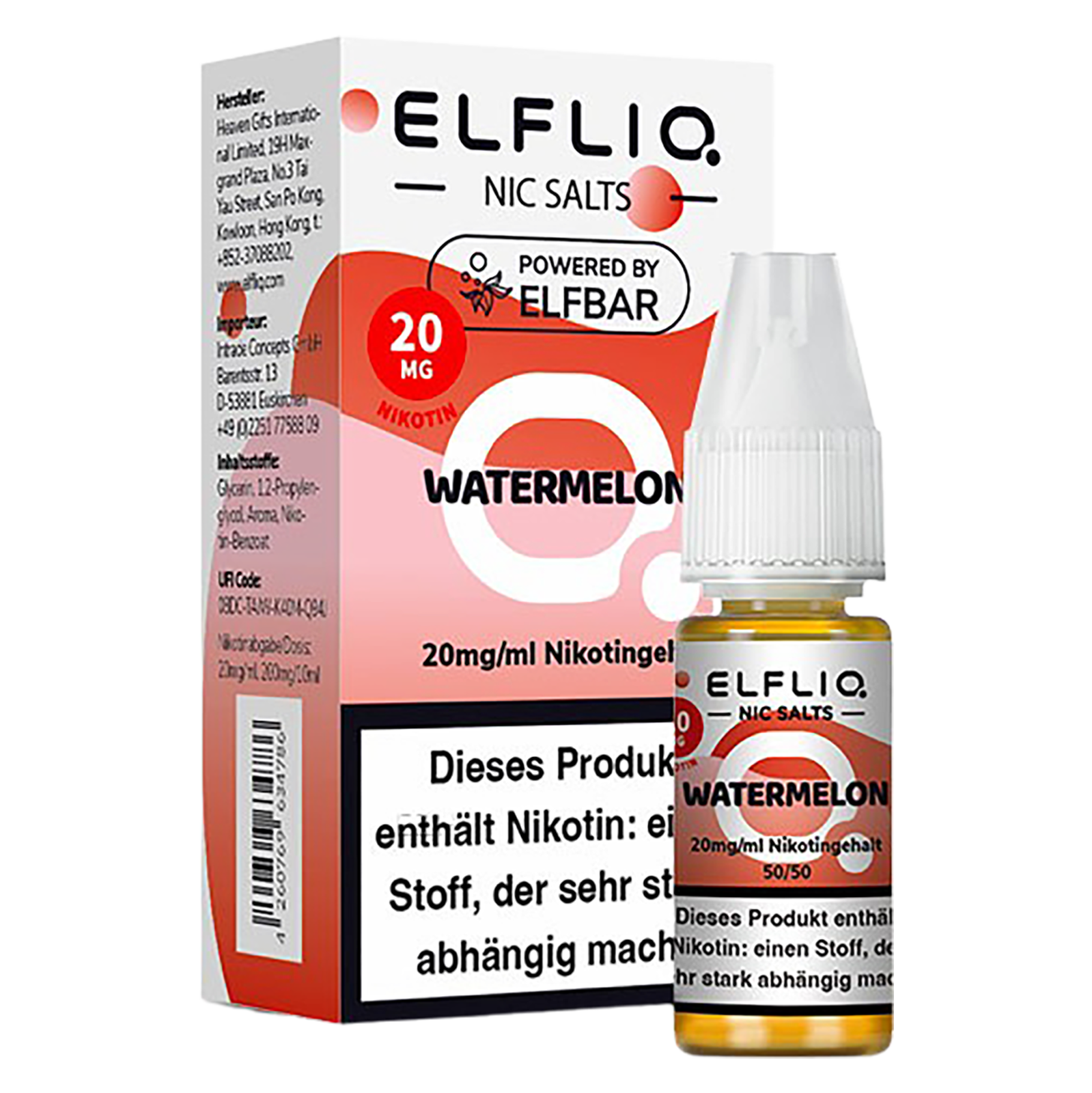 Nikotinsalz Liquid Wassermelone 20mg/ml 10ml Elfliq Nikotinsalz Liquid Wassermelone 20mg/ml 10ml Elfliq