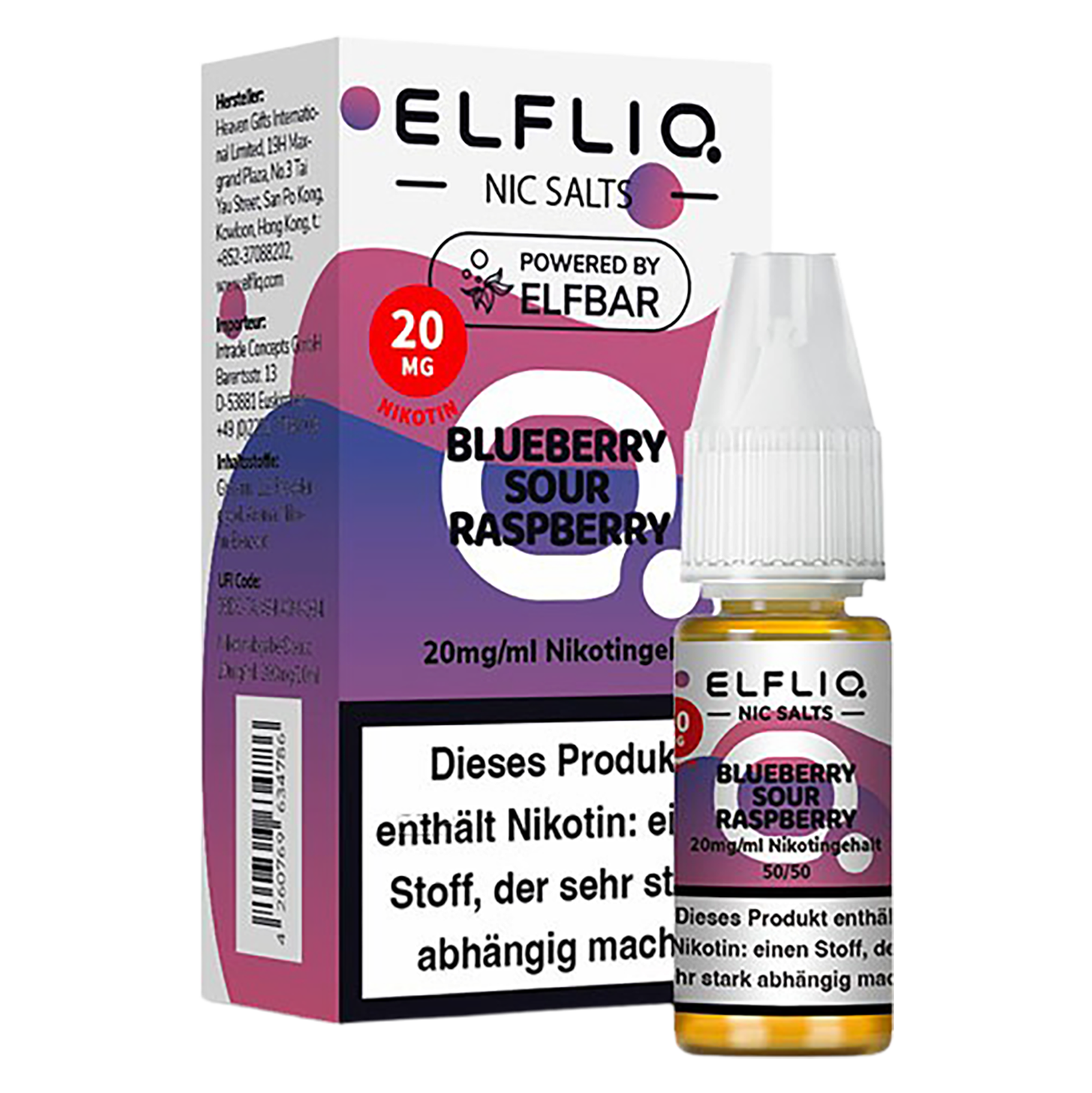 Elfliq - Nikotinsalz Liquid 20mg/ml - Blueberry Sour Raspberry