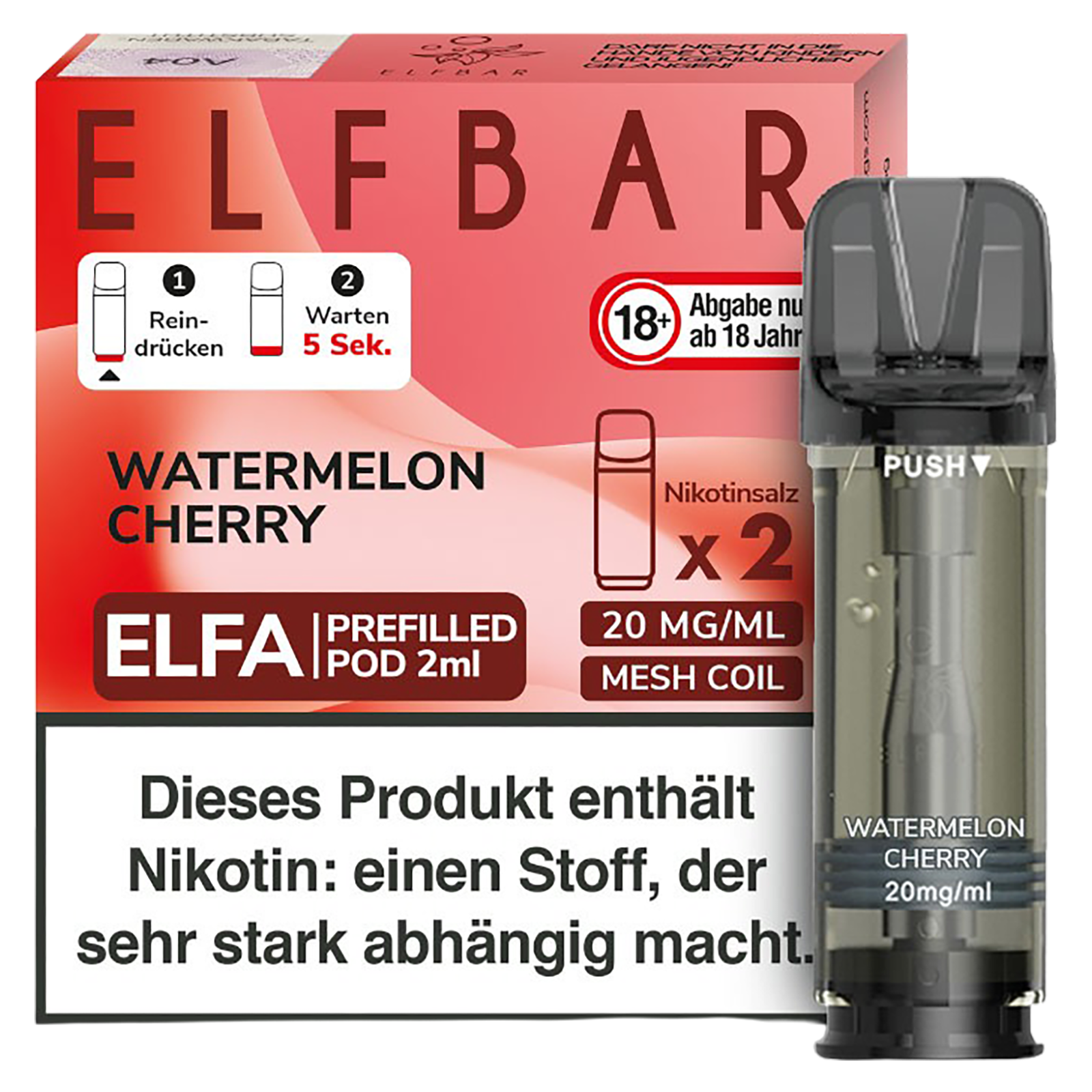 Elfbar ELFA Liquid Pod 2er Pack - Watermelon Cherry