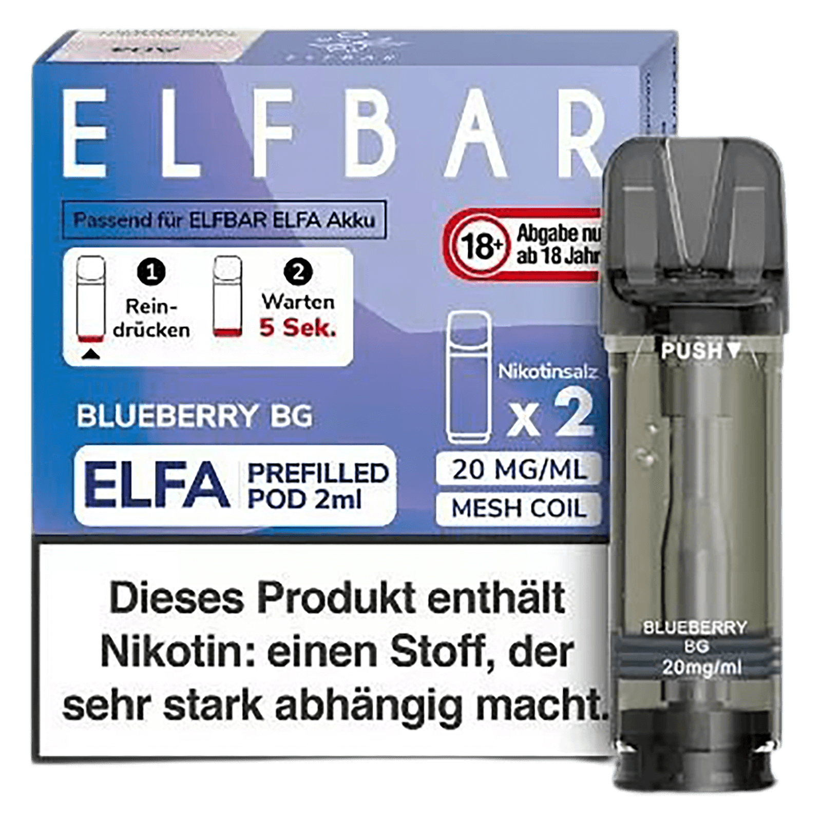 Elf Bar ELFA Liquid Pod 2er Pack - Blueberry Bubblegum