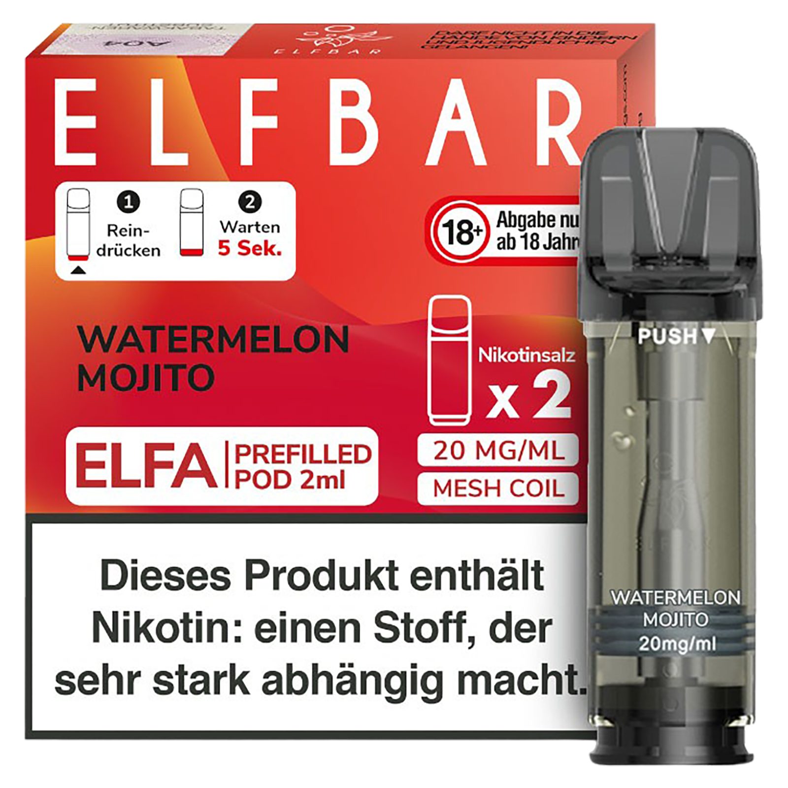 Elf Bar ELFA Liquid Pod 2er Pack - Watermelon Mojito