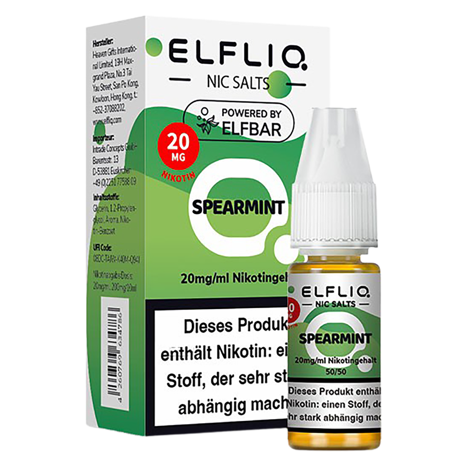 Elfliq Nikotinsalz Liquid 20mg/ml Spearmint 10ml Elfliq Nikotinsalz Liquid 20mg/ml Spearmint 10ml