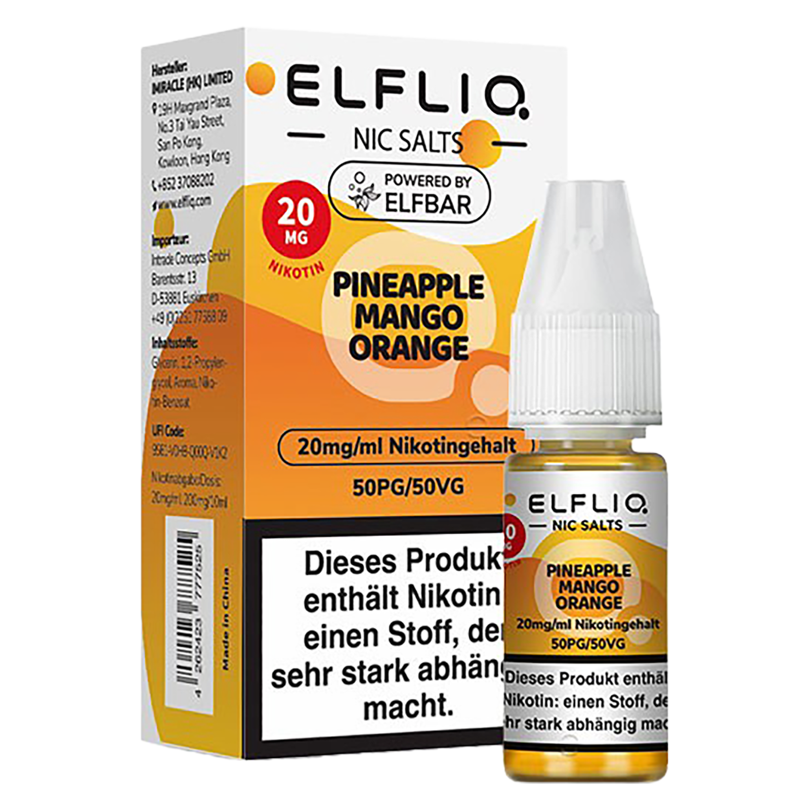 Elfliq - Nikotinsalz Liquid 20mg/ml - Pineapple Mango Orange