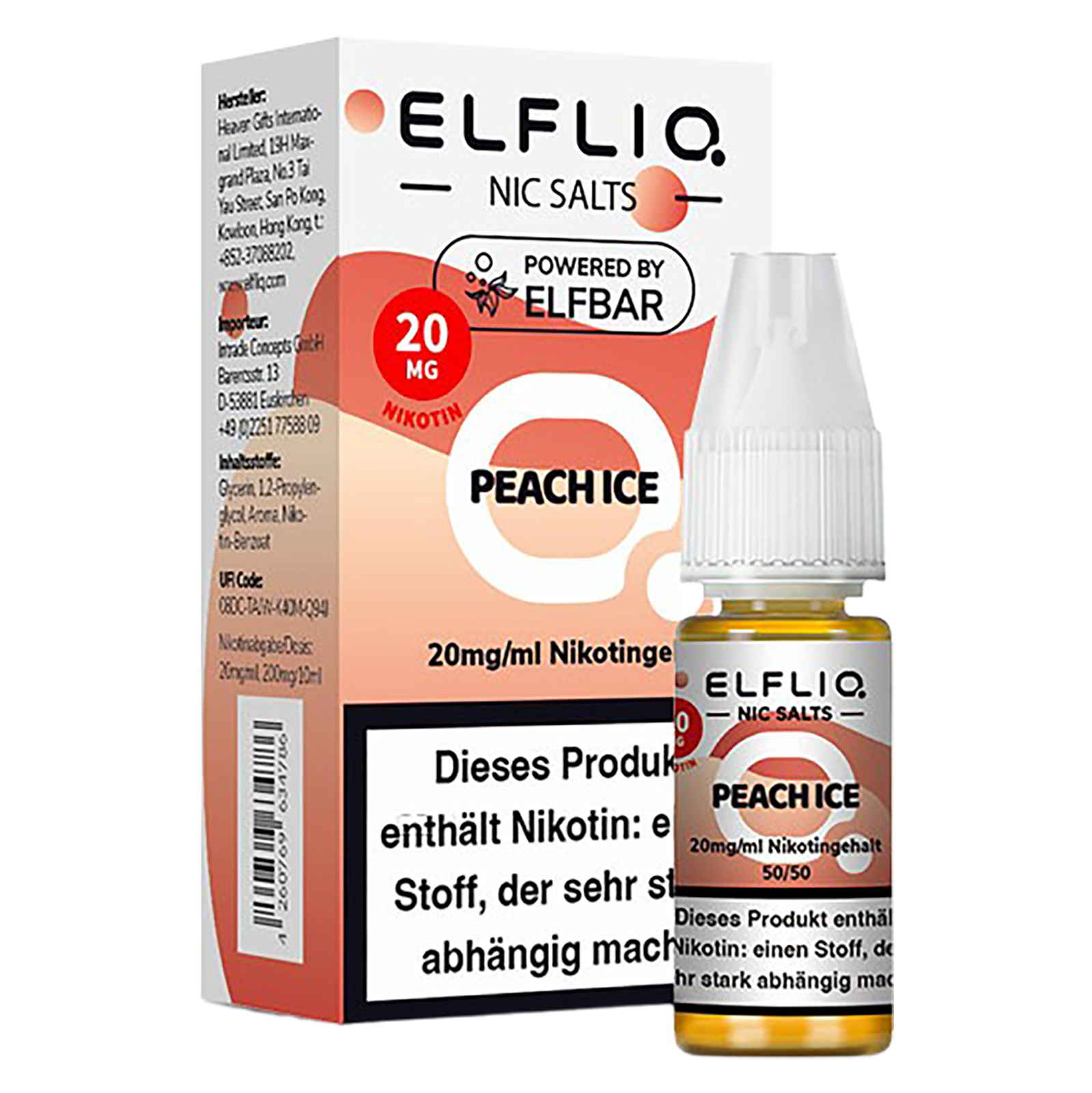 Elfliq - Nikotinsalz Liquid 20mg/ml - Peach Ice