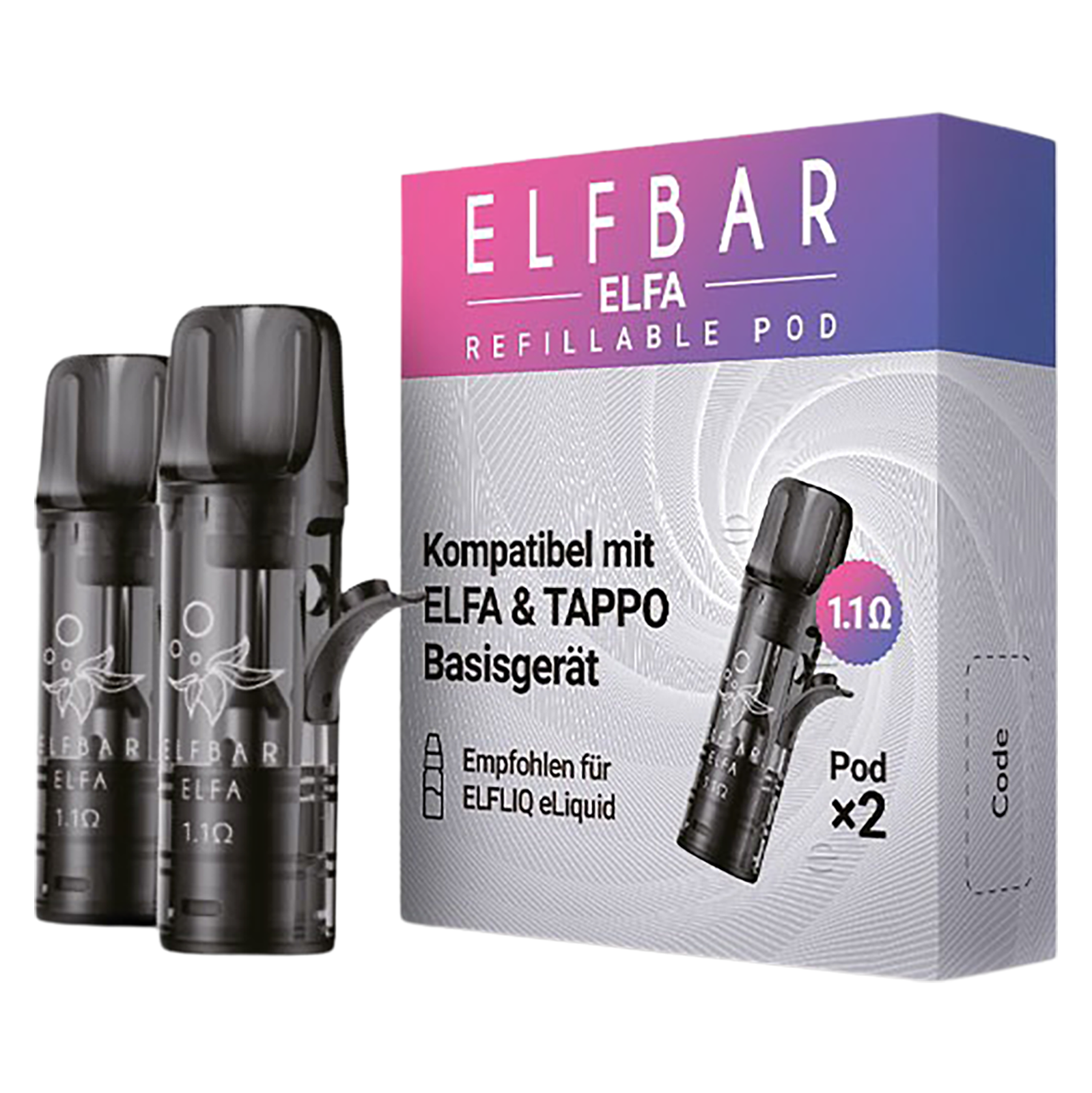 Elfbar ELFA Pods 2er Set - Refillable Pod 1.1 OHM