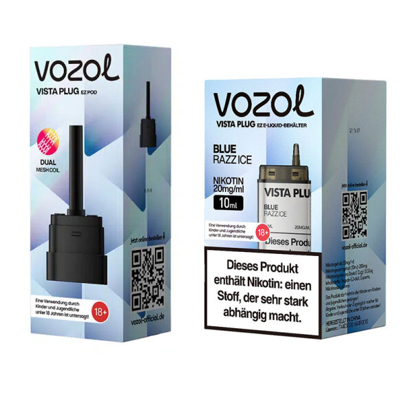 Vozol Vista Plug ez Pod Bundle - Blue Razz Ice