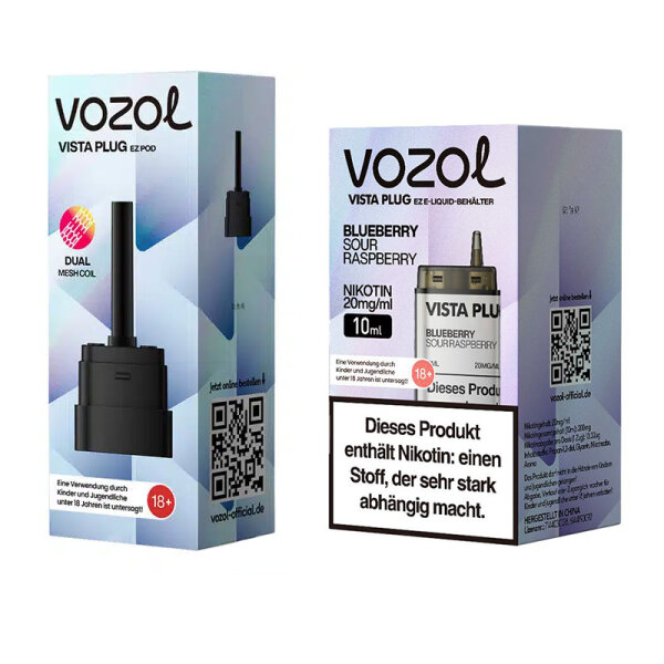 Vozol Vista Plug ez Pod Bundle - Blueberry Sour Raspberry