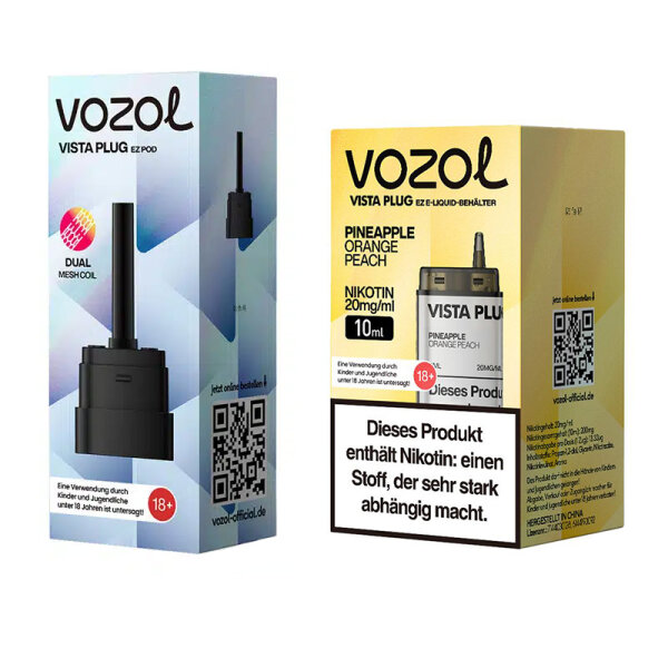 Vozol Vista Plug ez Pod Bundle - Pineapple Orange Peach